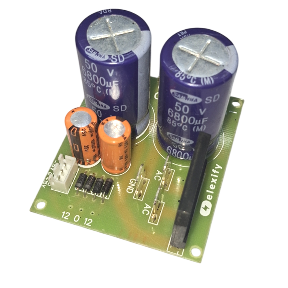 Amplifier Power Supply Board, 6800uF 50V X 2 + 12 0 12 view 3