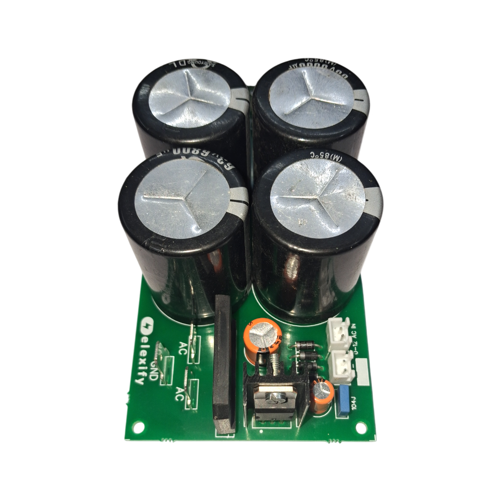 Amplifier Power Supply Board, 6800uF 63V X 4 with 5V 7805 REGULATOR view 2