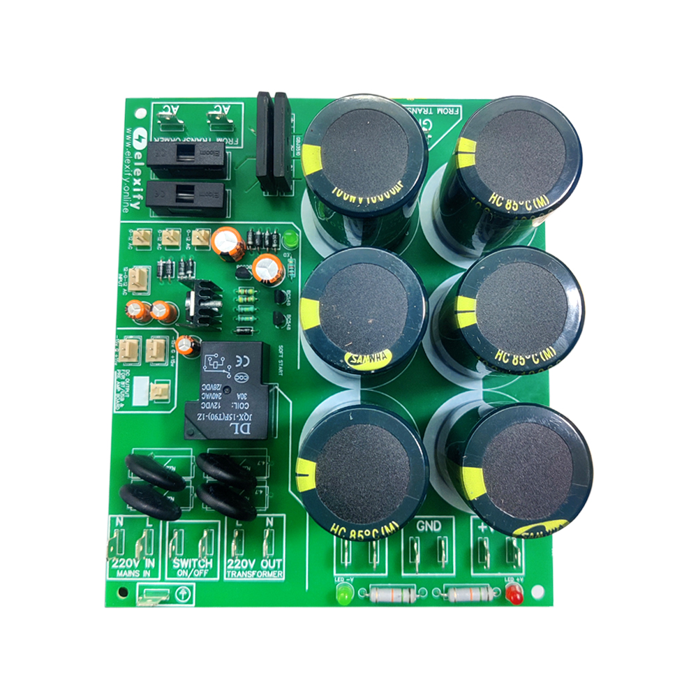 Amplifier Power Supply Soft Starter 10000uF 100V X 6 with 5V 7805 REGULATOR view 3