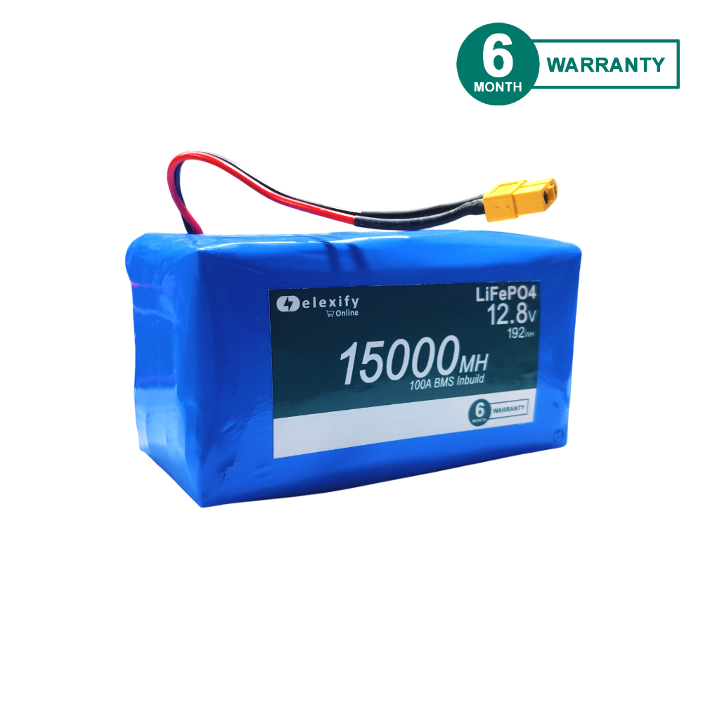 ELEXIFY 12.8V 15000mAh LiFePO4 Rechargeable Battery Pack with BMS view 2