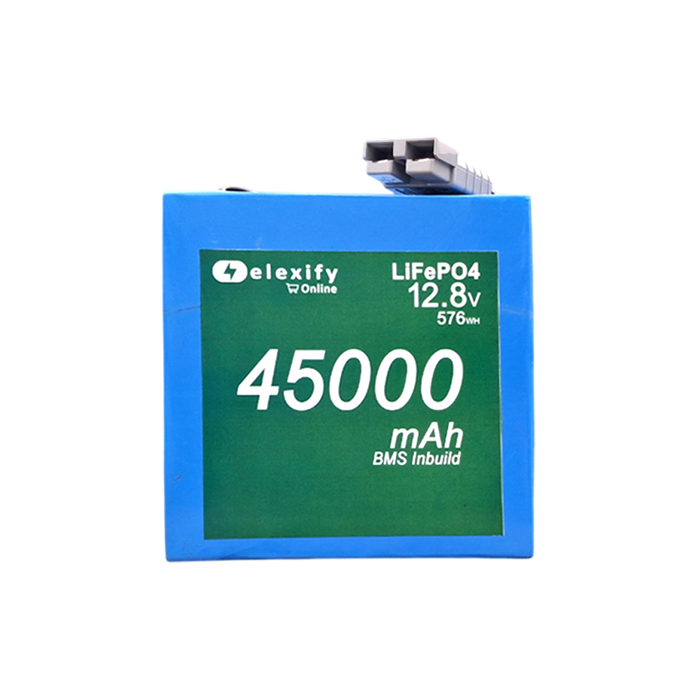 ELEXIFY 12.8V 45000mAh (45Ah) LiFePO4 Rechargeable Battery Pack with BMS