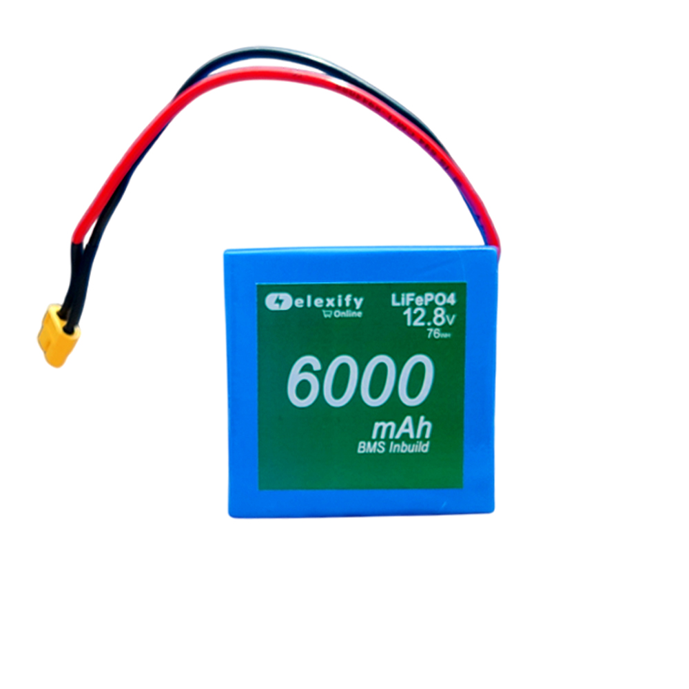 ELEXIFY 12.8V 6000mAh (6Ah) LiFePO4 Rechargeable Battery Pack with BMS view 3