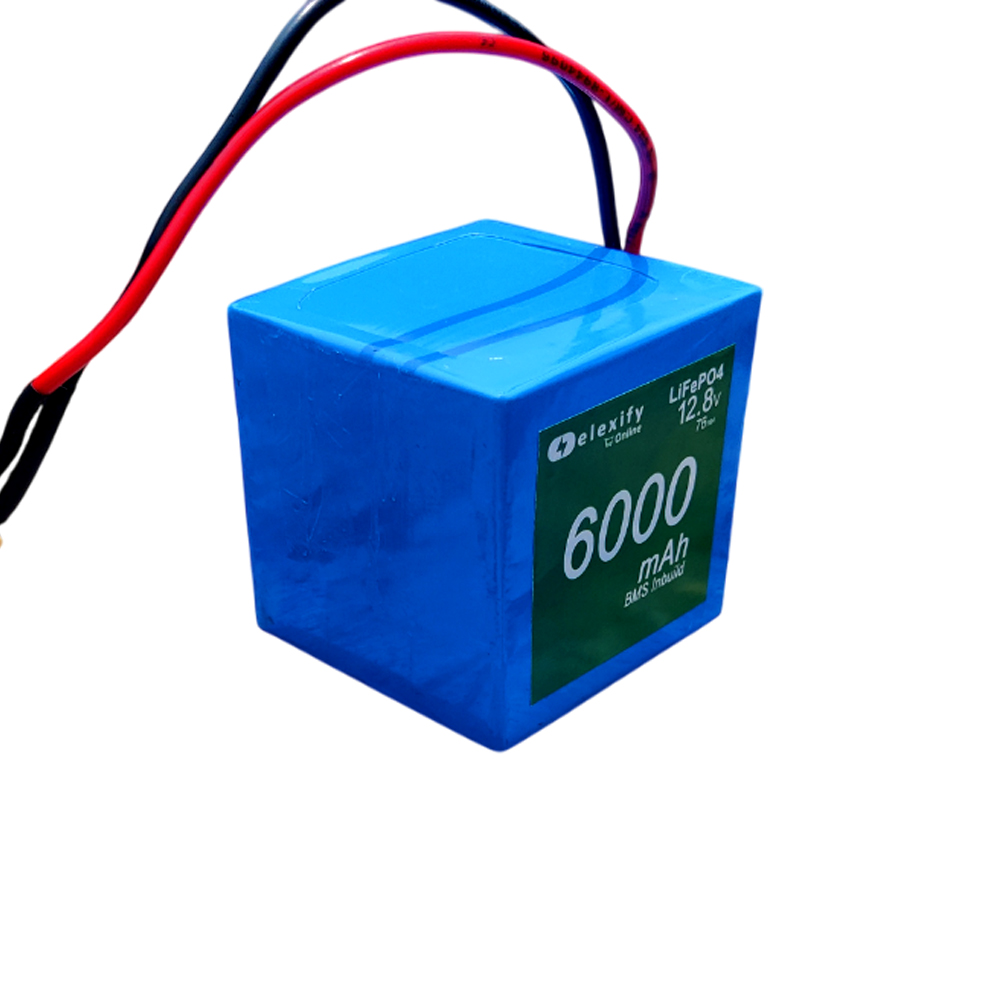 ELEXIFY 12.8V 6000mAh (6Ah) LiFePO4 Rechargeable Battery Pack with BMS